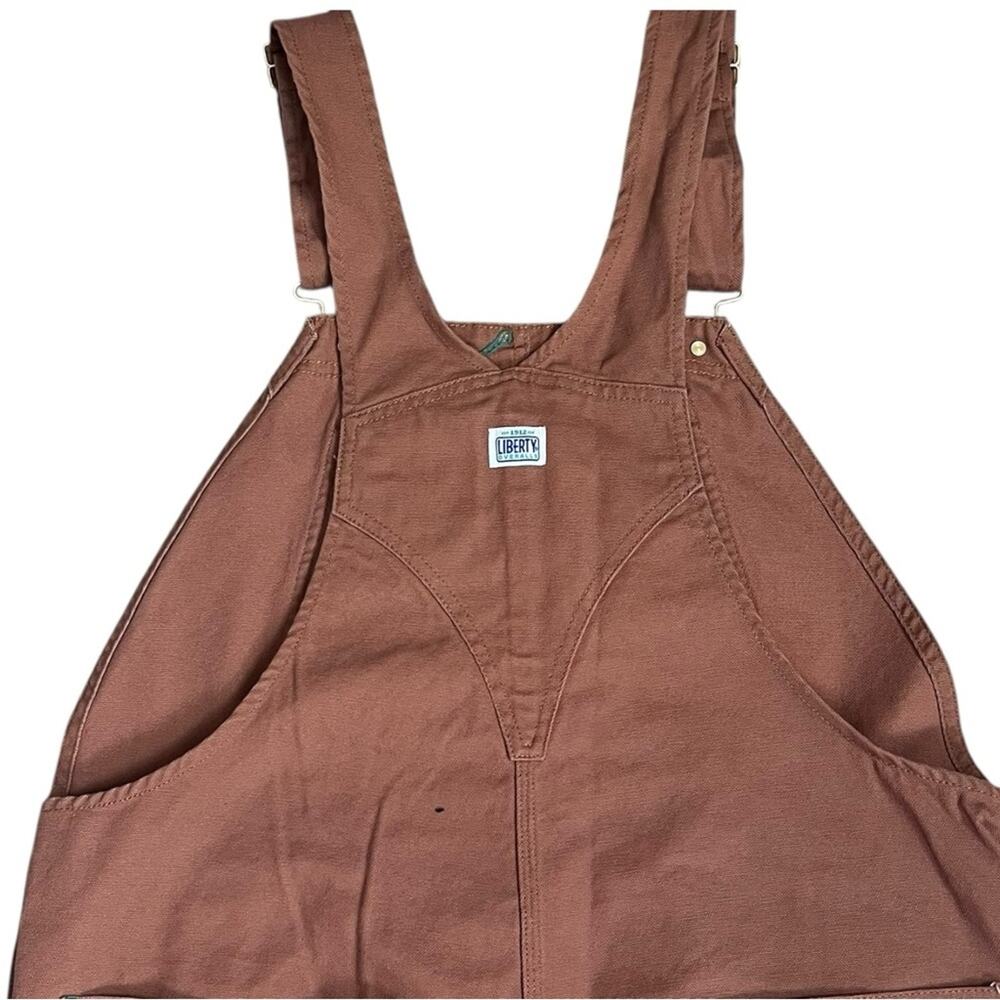 Liberty Bib Overalls Brown Canvas Workwear Mens 38x30 Casual Farm Relaxed NWOT - Picture 5 of 12